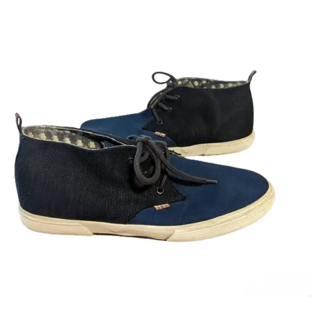 Ben Sherman Bristol Chukka Denim &‎ Canvas Midtop Sneakers Blue Two Tone 11.5